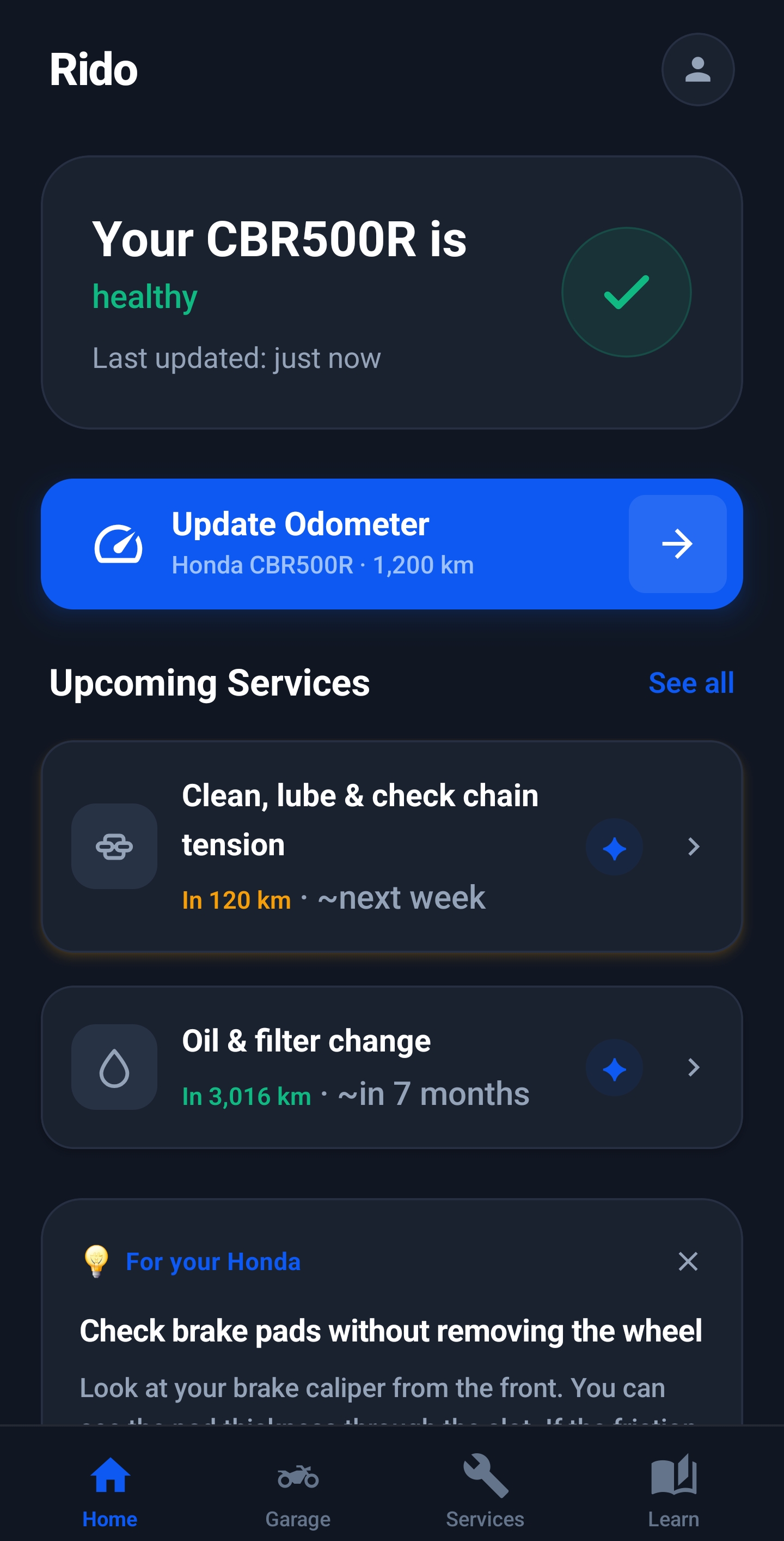 Rekvio home dashboard